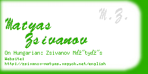 matyas zsivanov business card